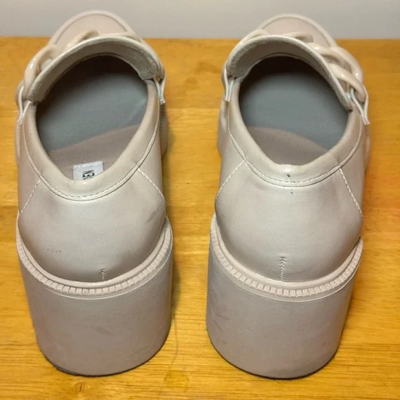 Steve Madden Cream Chunky Chain Loafers Lug Sole - US 9 - Picture 8 of 9